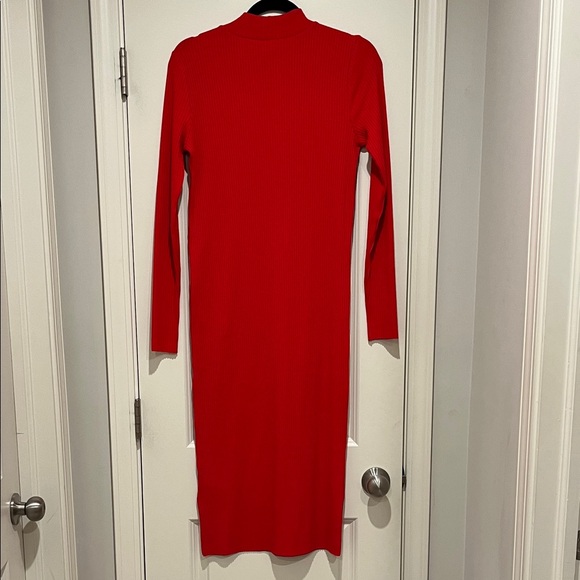 H&M Vibrant Red Long Sleeve Mockneck Dress - Picture 5 of 5